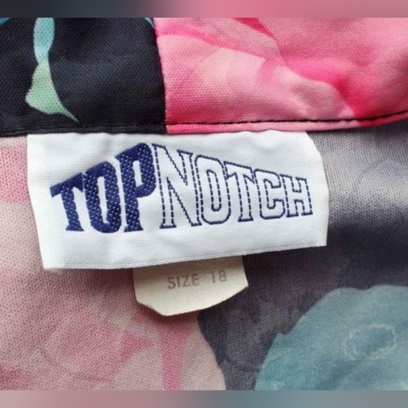 VTG 90s Top Notch Rose Floral Two Fer Tunic Top  Faux Layer Blouse Size 18 - Picture 2 of 8